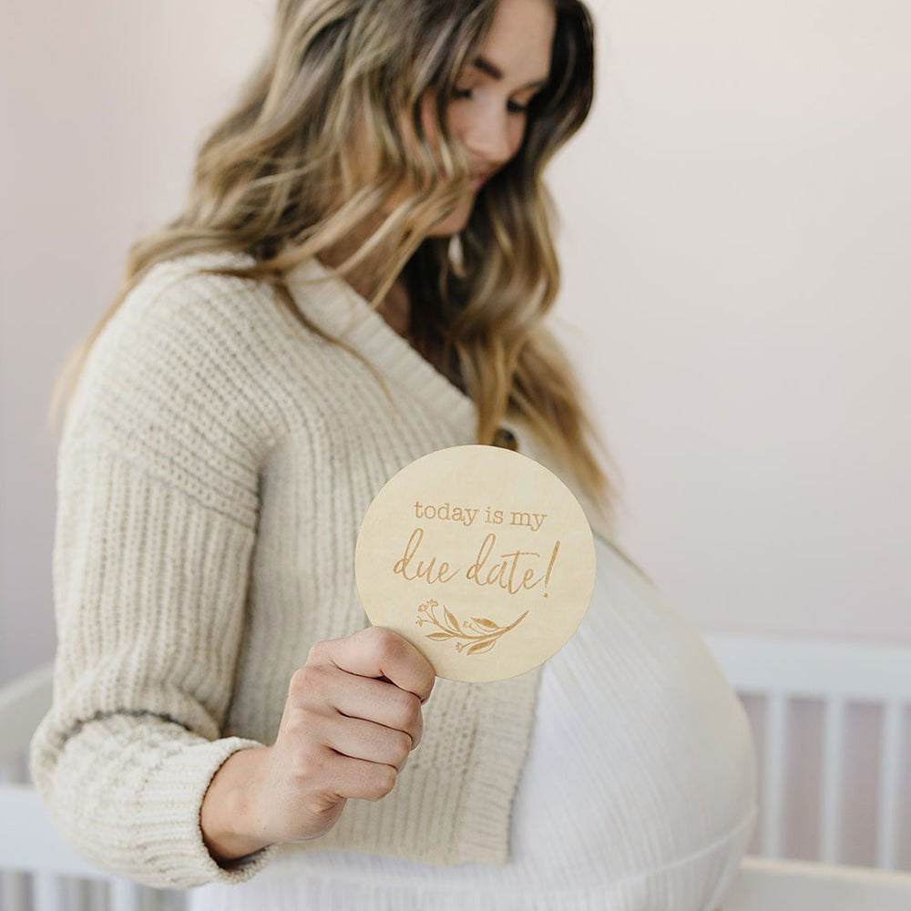Pregnancy 12 Piece Set Wooden Keepsake Disks - Bebe Au Lait