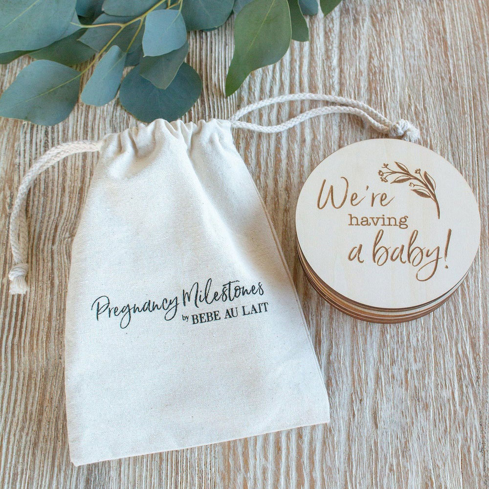 Pregnancy 12 Piece Set Wooden Keepsake Disks - Bebe Au Lait
