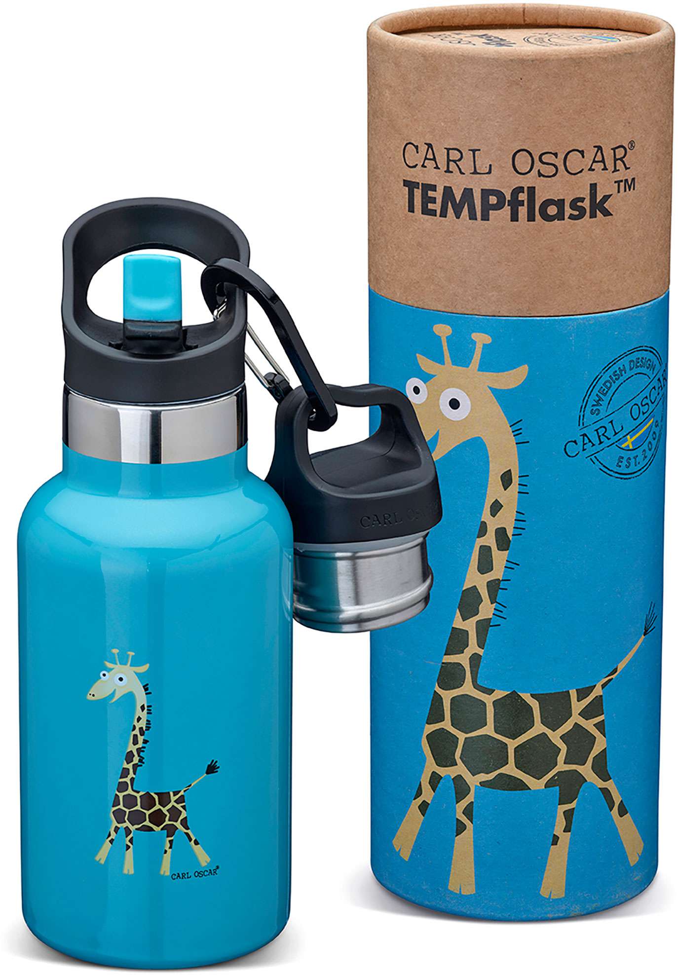 TEMPflask™ 350ml Thermal Bottle Giraffe Turqoise - Carl Oscar