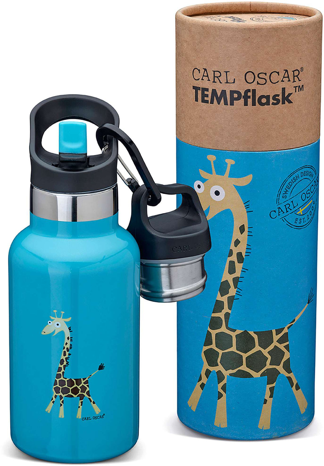 TEMPflask™ 350ml Thermal Bottle Giraffe Turqoise - Carl Oscar