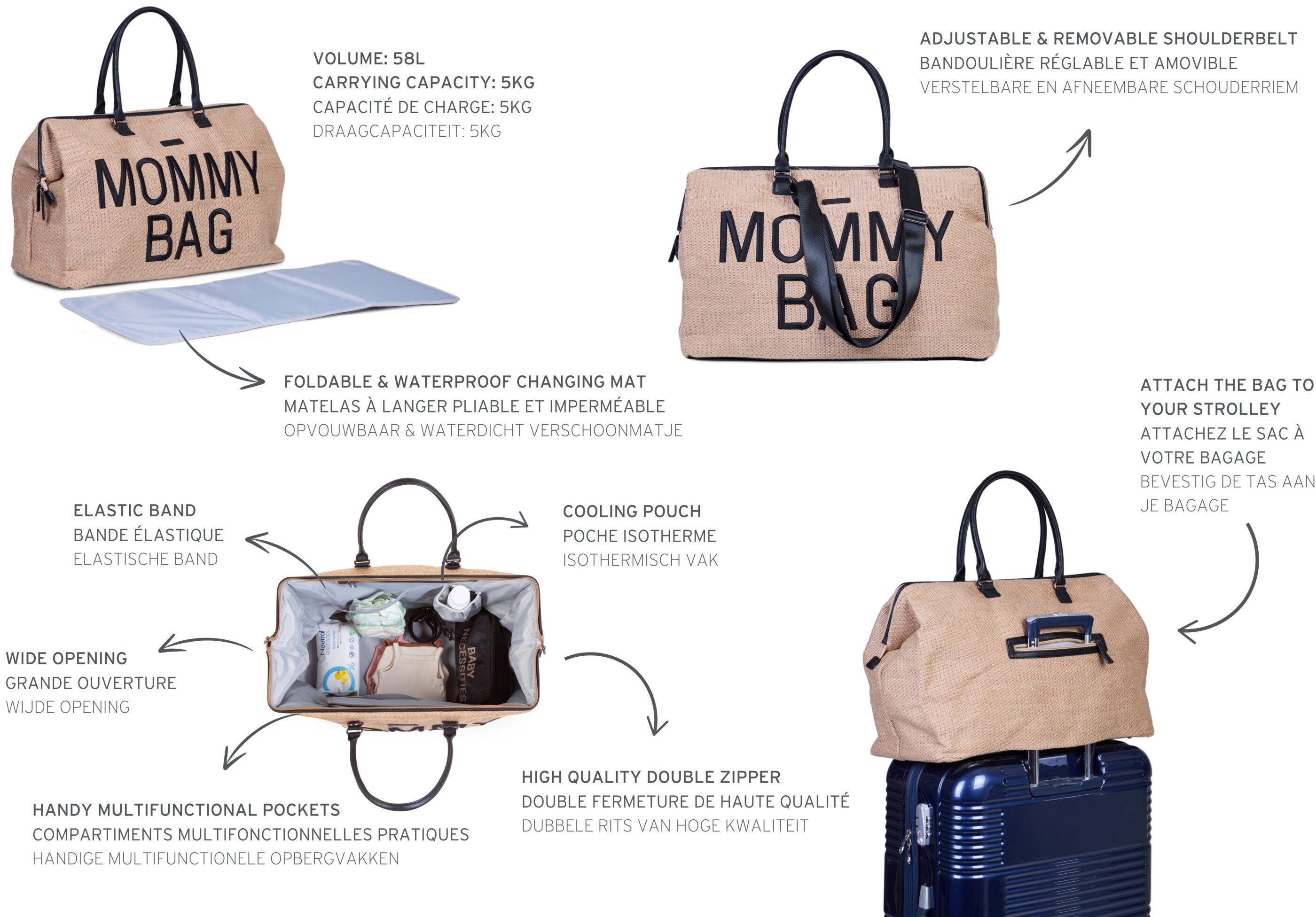 Mommy Bag Big Canvas Raffia - ChildHome