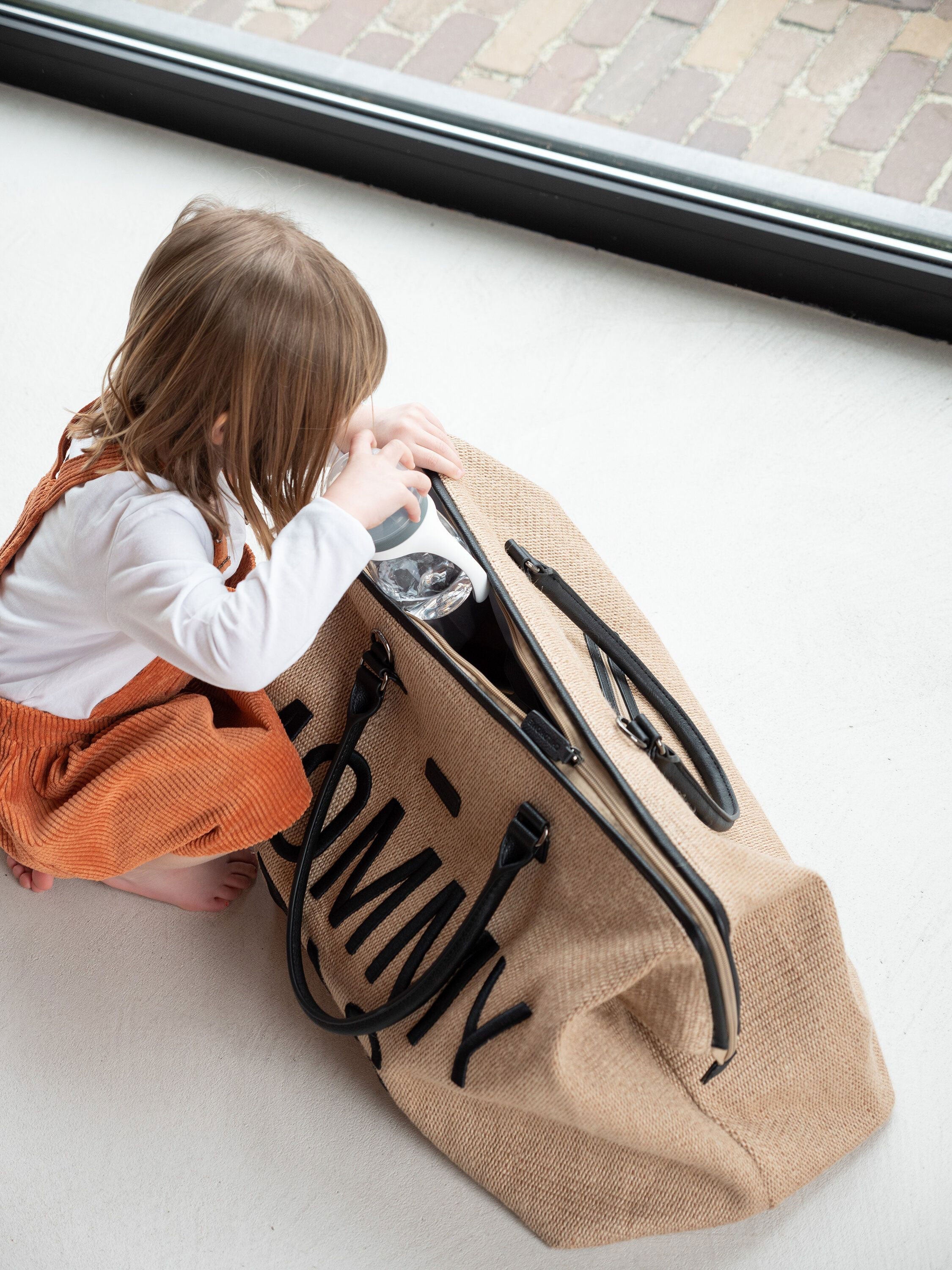 Mommy Bag Big Canvas Raffia - ChildHome