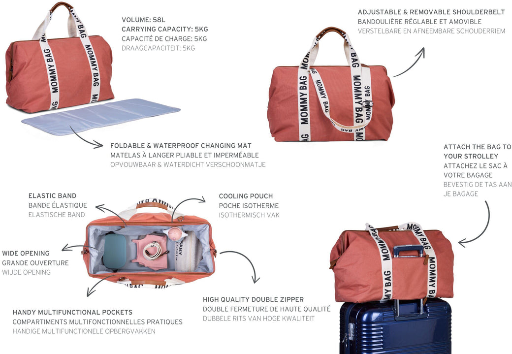 Mommy Bag Big Canvas Terracotta - ChildHome