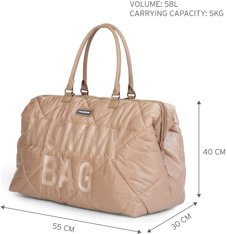 Mommy Bag Big Quilted Puffered Beige - ChildHome