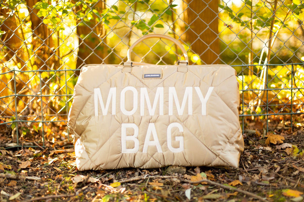 Mommy Bag Big Quilted Puffered Beige - ChildHome
