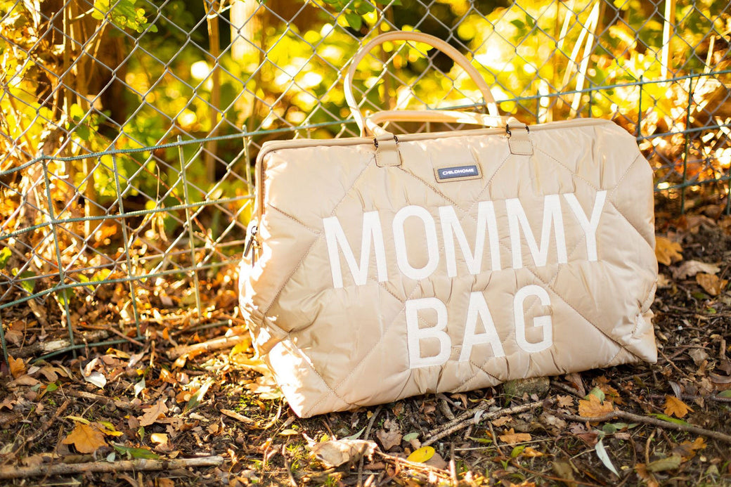 Mommy Bag Big Quilted Puffered Beige - ChildHome