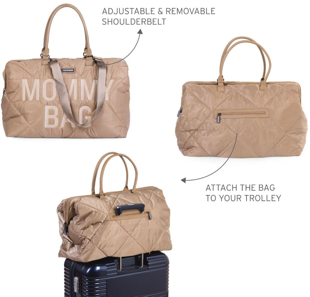 Mommy Bag Big Quilted Puffered Beige - ChildHome