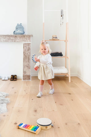 Tipi Clothing Rail with Shelves Natural & White - ChildHome