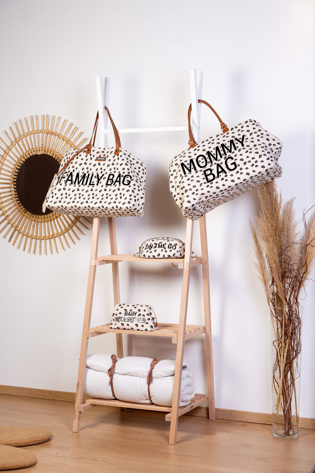 Tipi Clothing Rail with Shelves Natural & White - ChildHome