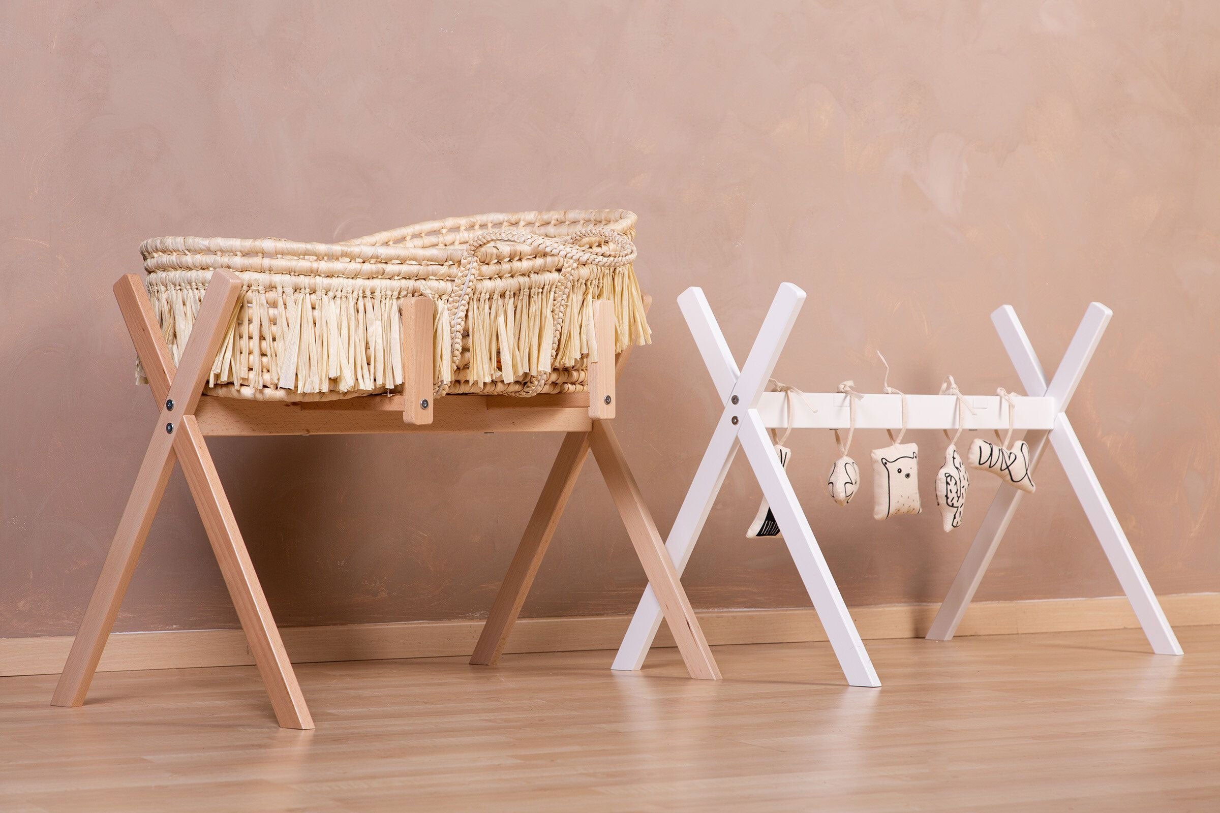 Tipi Universal Moses Basket Stand & Play Gym White - ChildHome