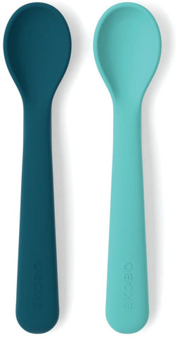 Silicone Spoon Set Blue Abyss - Lagoon - Ekobo