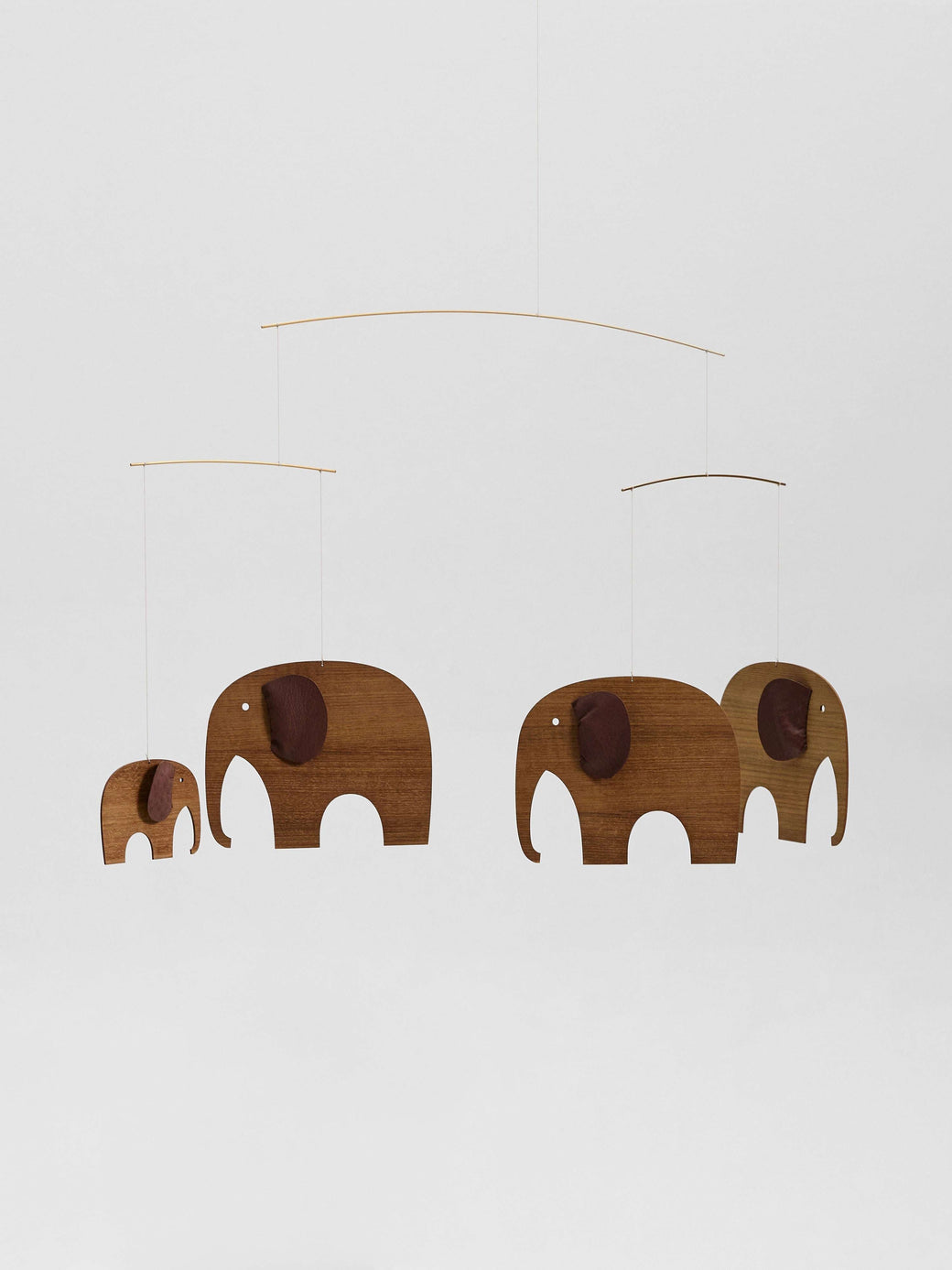 Elephant Party Teak Wooden Mobile - Flensted Mobiles