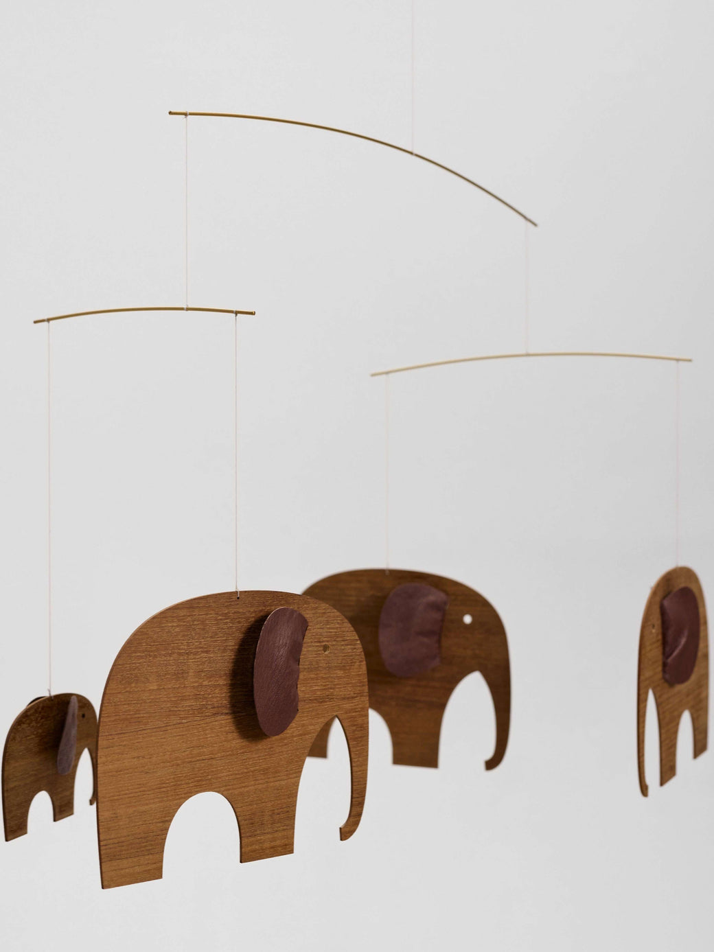 Elephant Party Teak Wooden Mobile - Flensted Mobiles