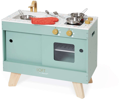 Wooden Loft Kitchen Olive Green - Janod