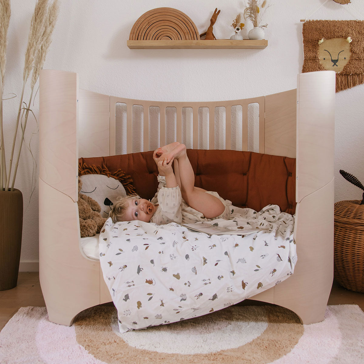 Classic Baby Cot Bed Whitewash - Leander