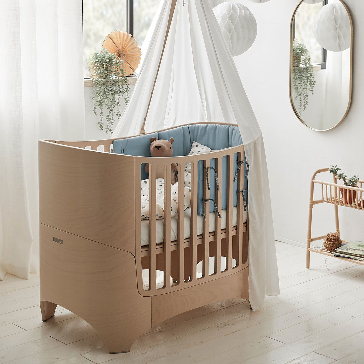 Classic Baby Cot Bed Whitewash - Leander