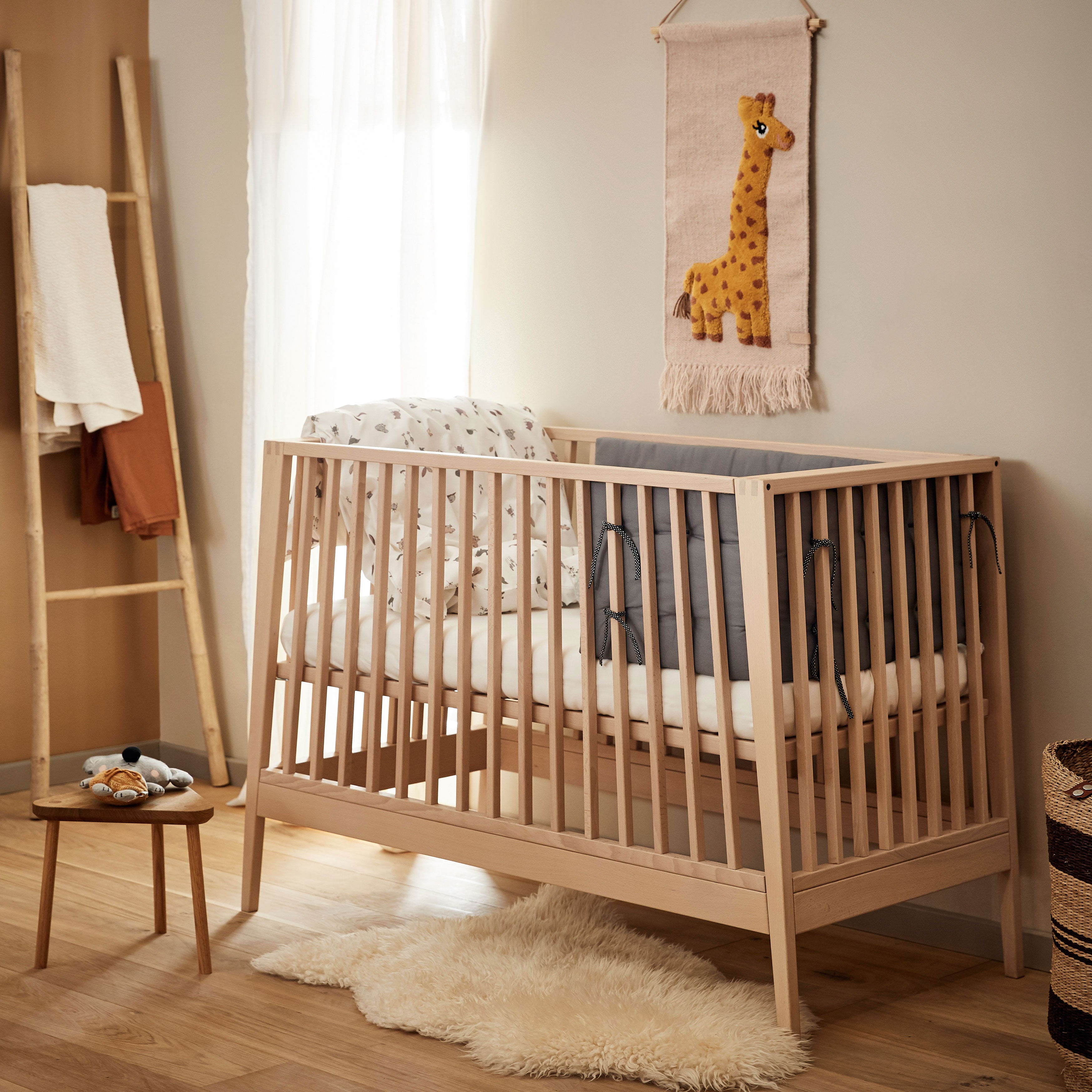 Linea Baby Cot Bed Natural Wood - Leander