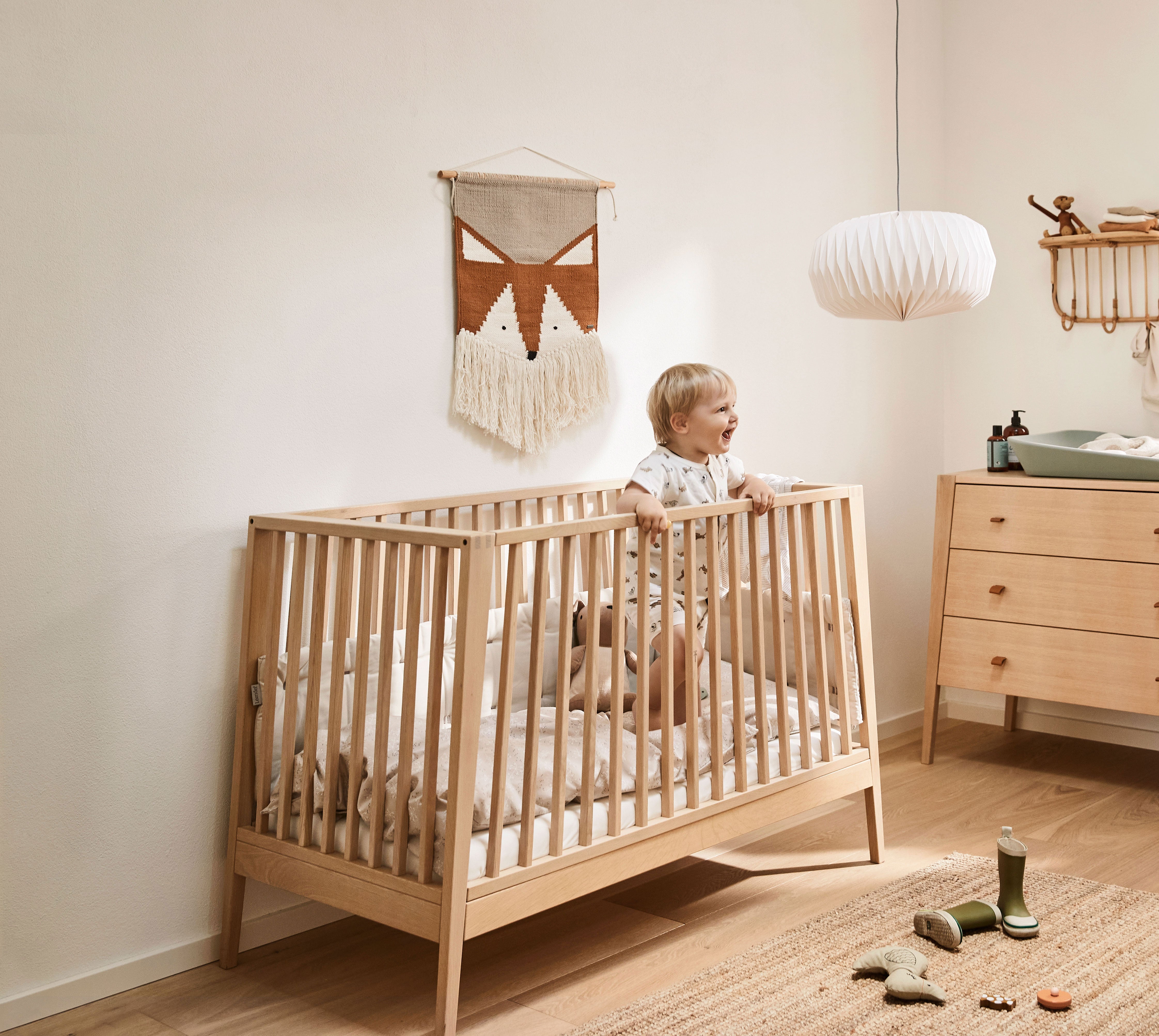 Linea Baby Cot Bed Natural Wood - Leander