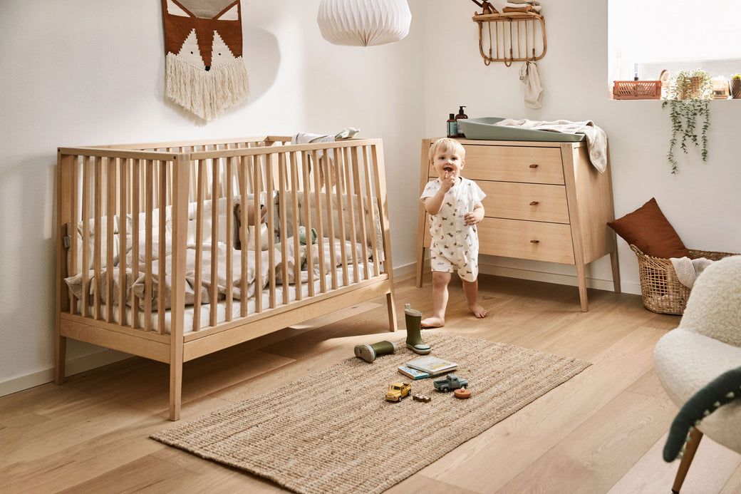 Linea Baby Cot Bed Natural Wood  - Leander