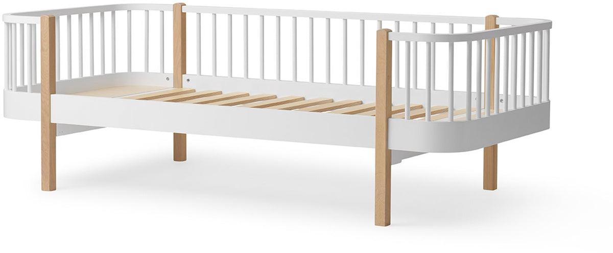 Wood Original Day Bed Single White/Oak - Oliver Furniture