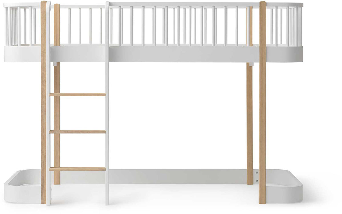 Wood Original Low Loft Bed White/Oak - Oliver Furniture
