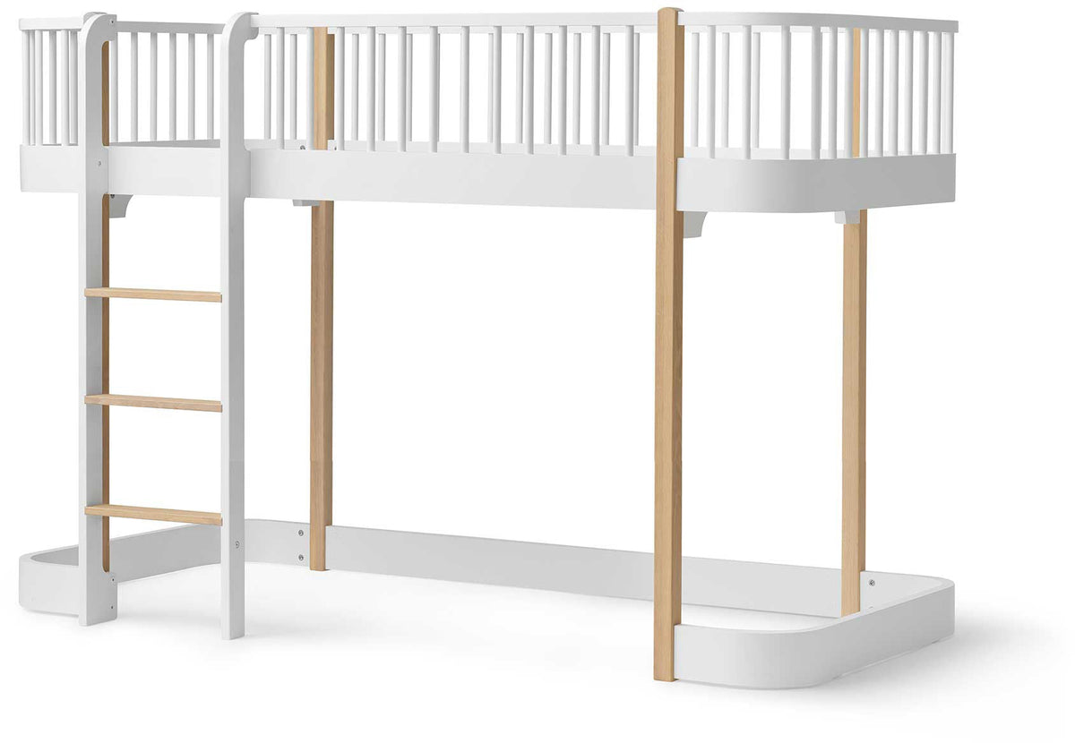 Wood Original Low Loft Bed White/Oak - Oliver Furniture