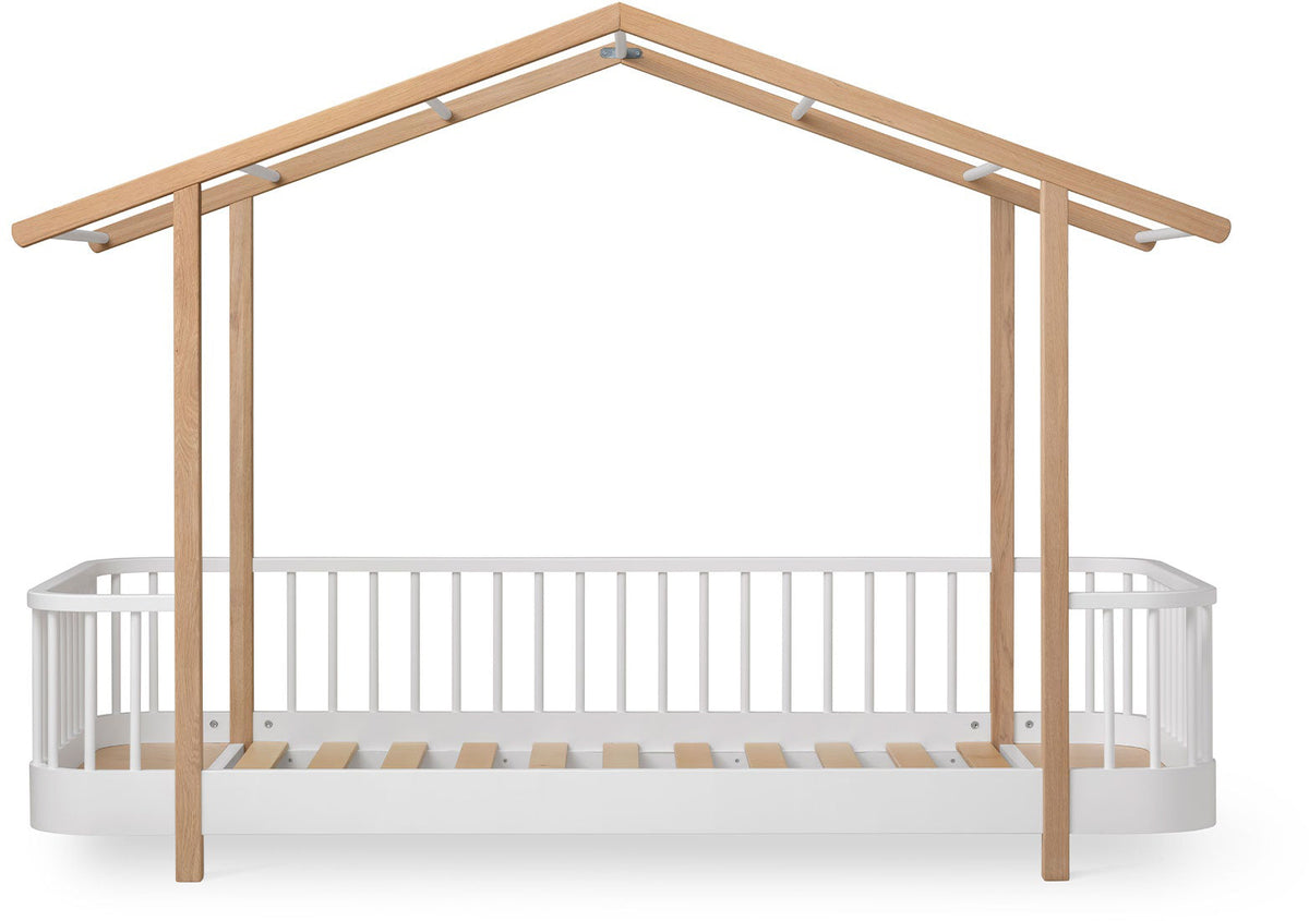 Wood Original Single House Bed White/Oak - Oliver Furniture
