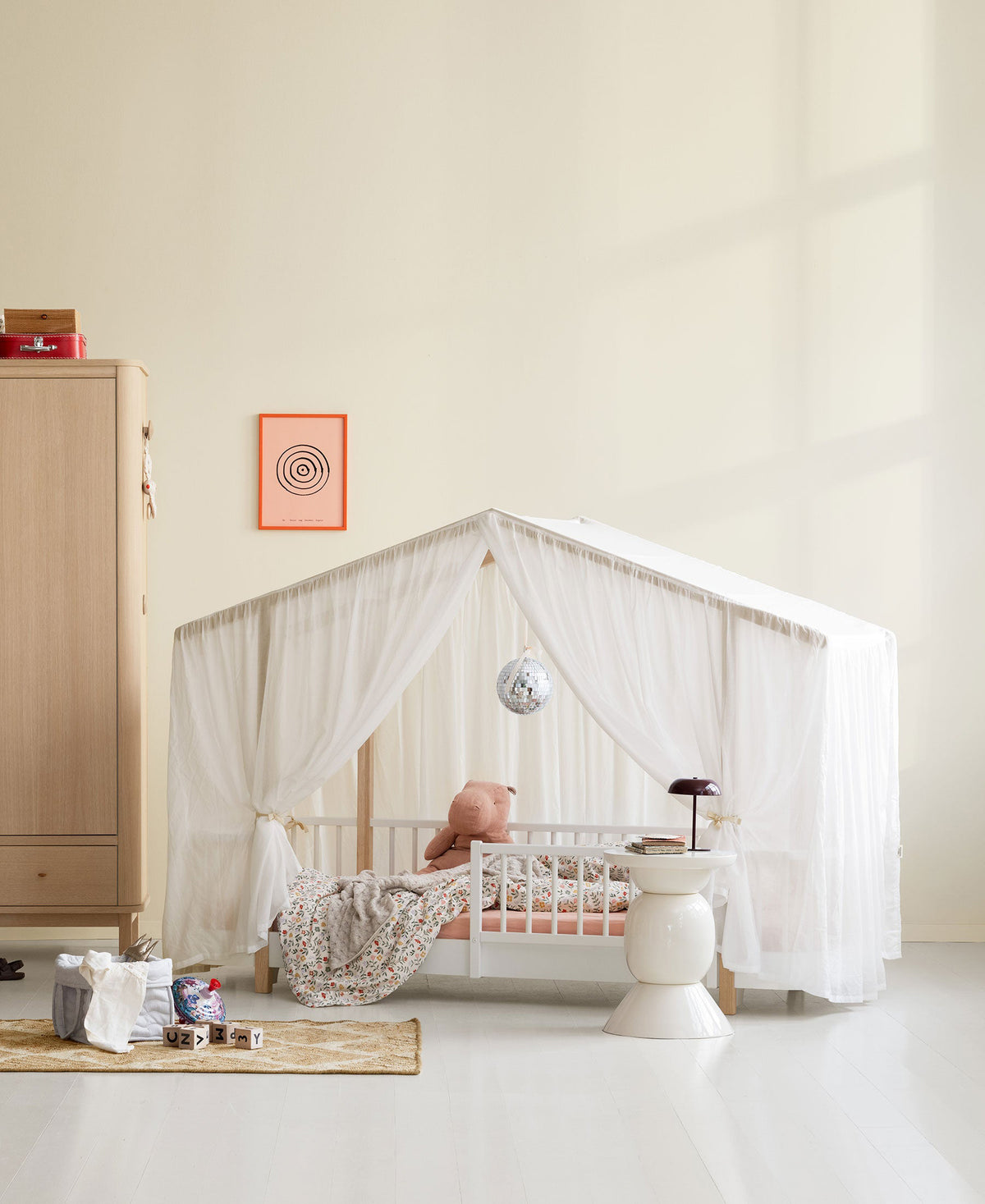 Wood Original Single House Bed White/Oak - Oliver Furniture