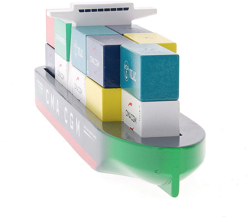 Wooden Cargo Container Ship Jacques Saade - Vilac