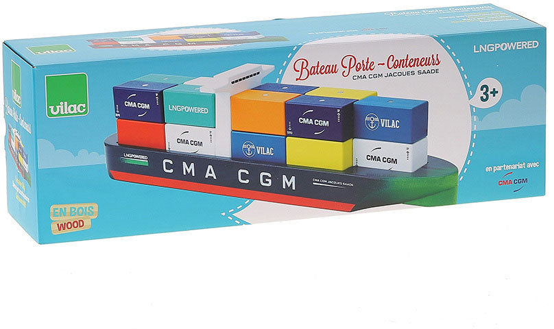 Wooden Cargo Container Ship Jacques Saade - Vilac