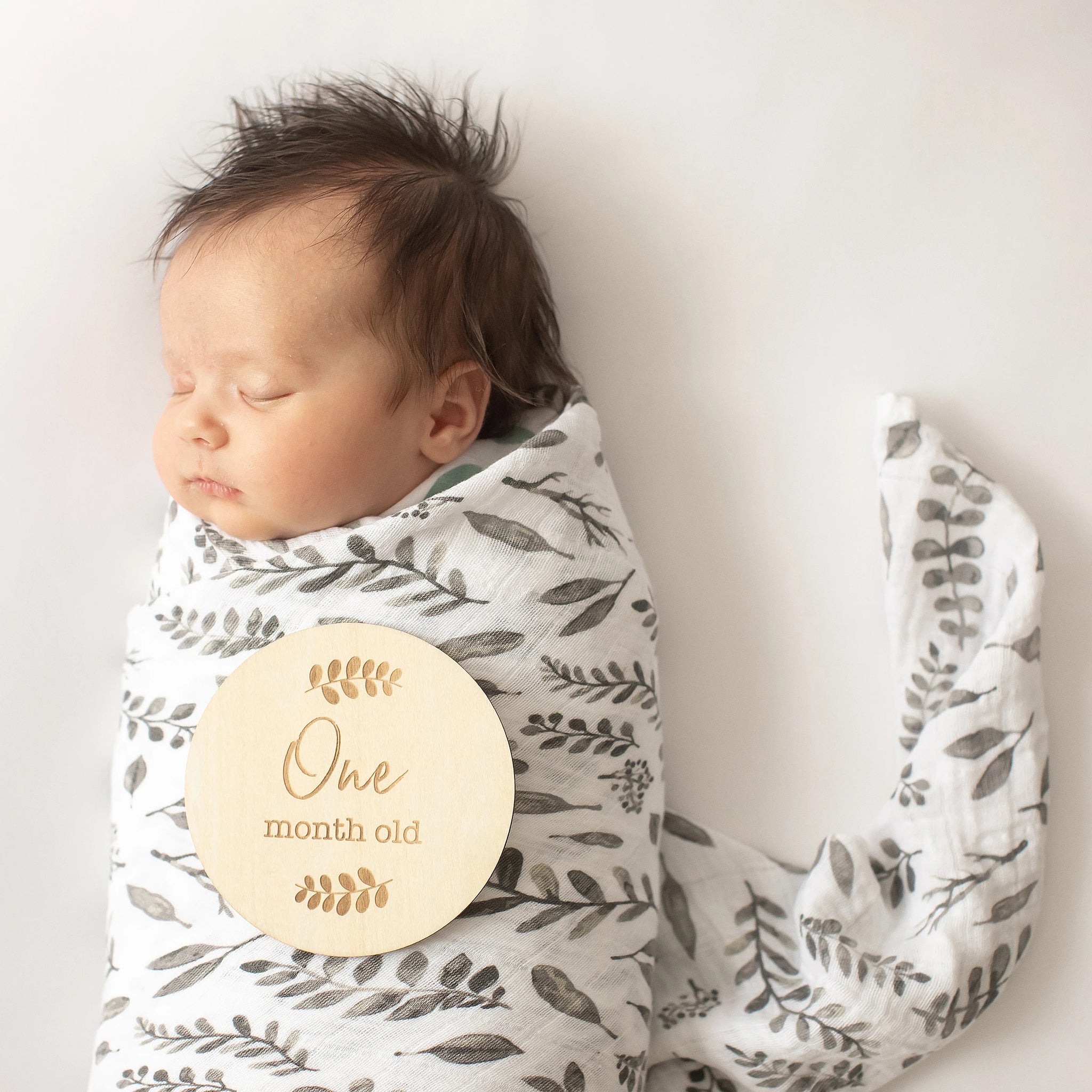 Monthly Baby Milestones Moments Set Wooden Keepsake Disks - Bebe Au Lait