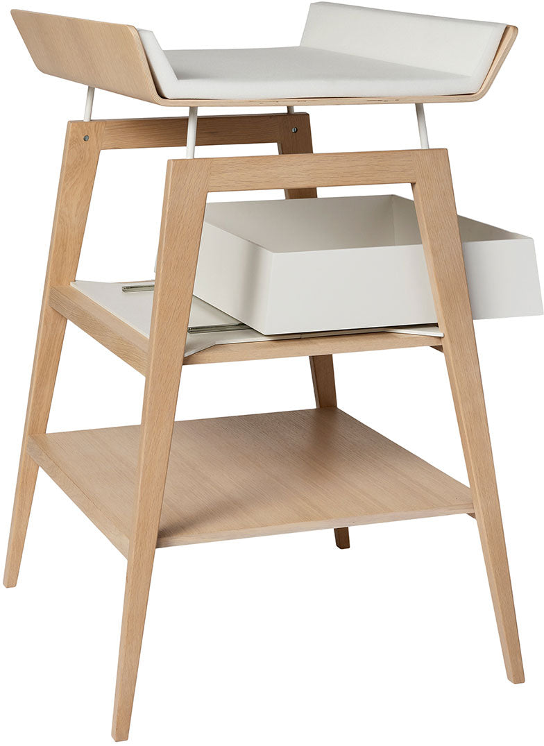 Linea Changing Table with mat Natural Wood - Leander