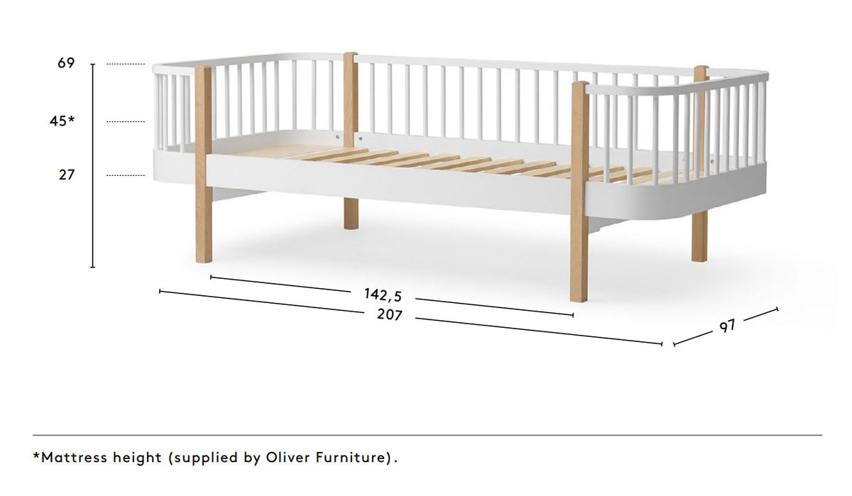 Wood Original Day Bed Single White - Oliver Furniture