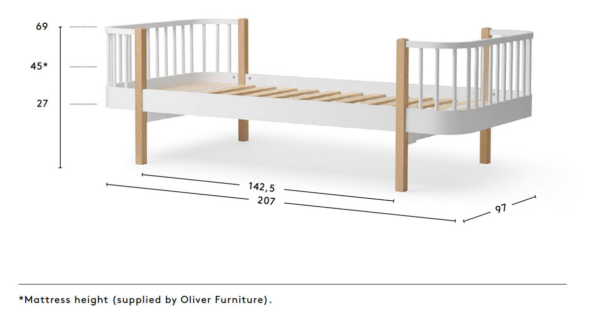 Wood Original Single Bed Oak - Oliver Furniture