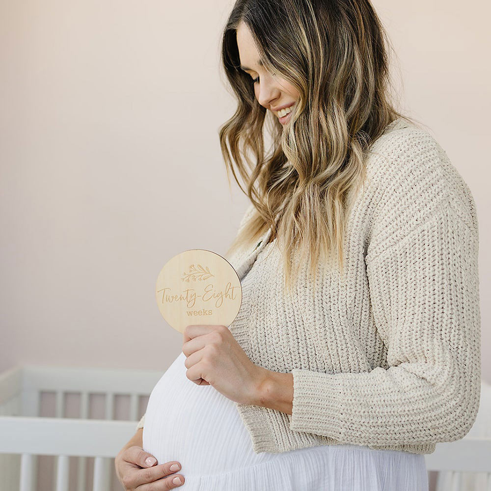 Pregnancy 12 Piece Set Wooden Keepsake Disks - Bebe Au Lait