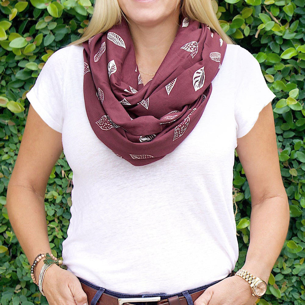 Premium Cotton Jersey Nursing Scarf- Plum - Bebe Au Lait