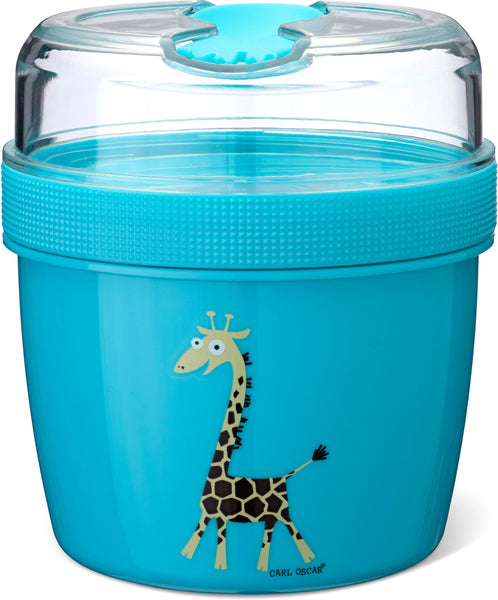 N'ice Divided Lunch Cup with cooling pack Giraffe Turqoise - Carl Oscar