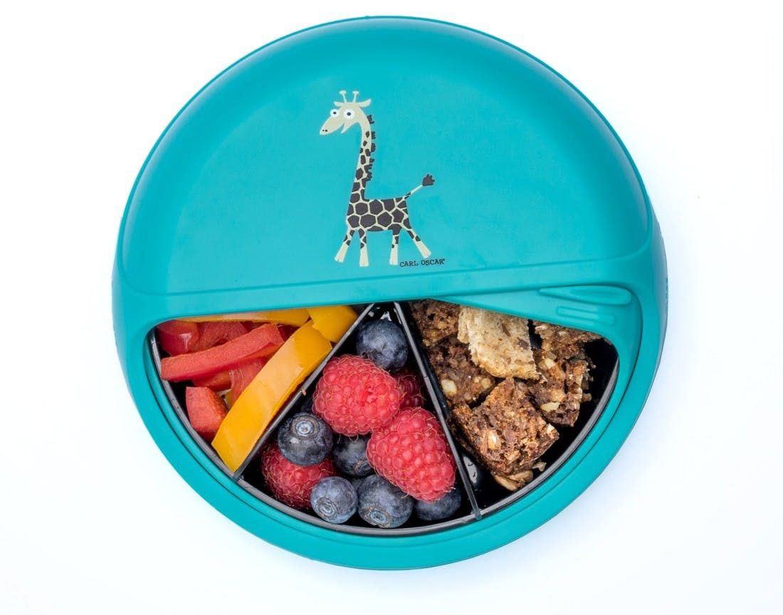 Spinning snack disc organiser Giraffe Turqoise - Carl Oscar