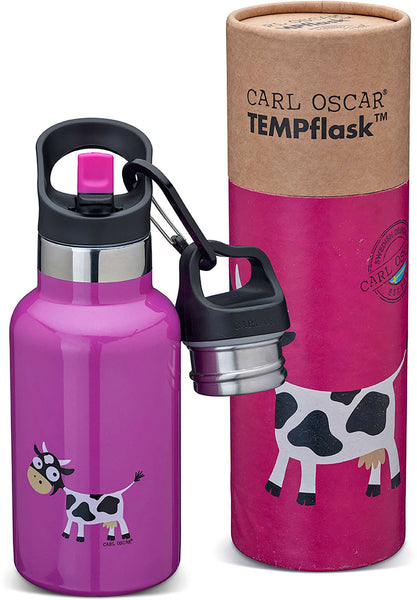 TEMPflask™ 350ml Thermal Bottle Cow Purple - Carl Oscar