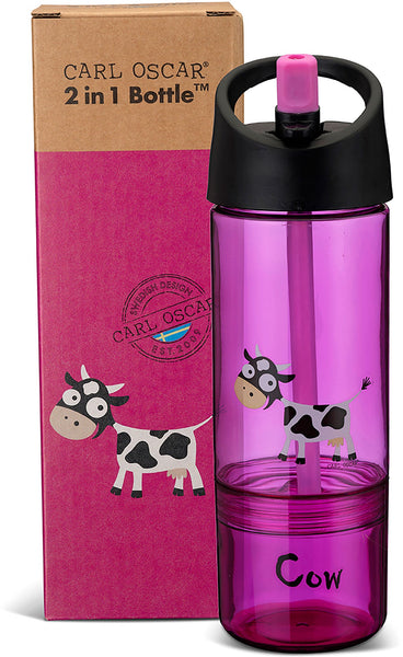 Water Bottle and snack box 2 in 1 Cow Purple - Carl Oscar