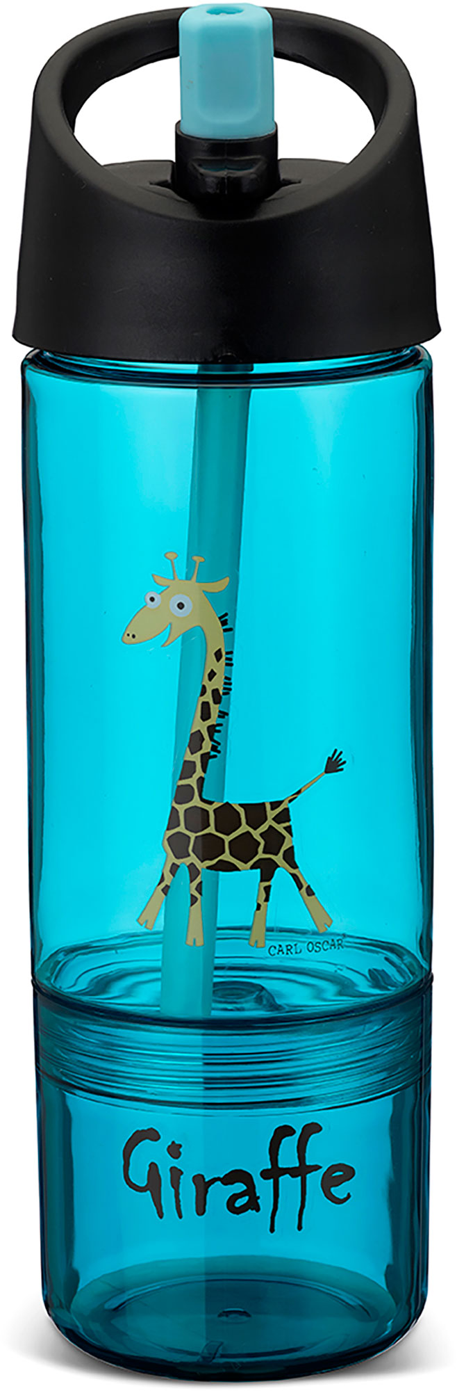 Water Bottle and snack box 2 in 1 Giraffe Turqoise - Carl Oscar