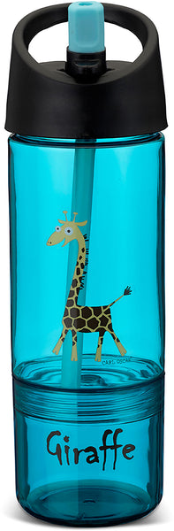 Water Bottle and snack box 2 in 1 Giraffe Turqoise - Carl Oscar