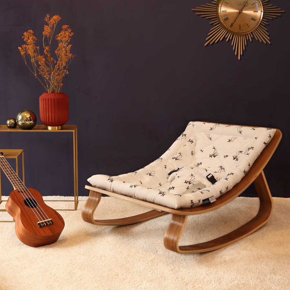 Levo Baby Rocker Rose in April Fawn - Walnut - Charlie Crane