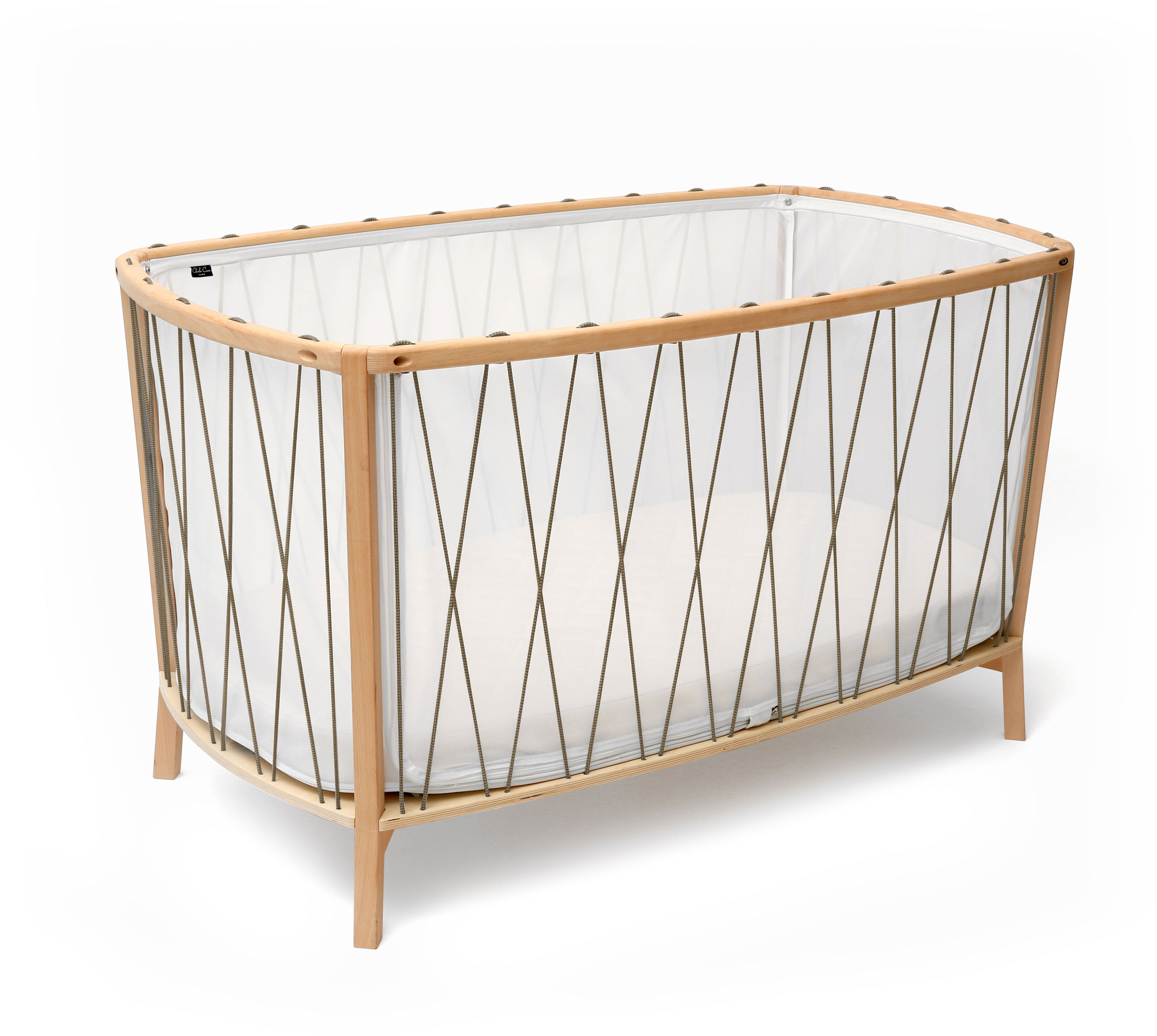 Kimi Baby Cot Bed Hazelnut - Charlie Crane | Bebemoda