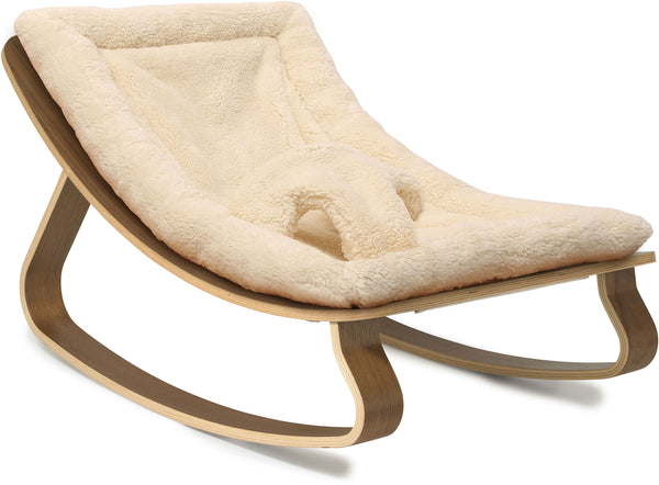 Levo Baby Rocker Fur Milk - Walnut - Charlie Crane