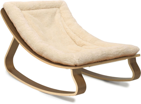 Levo Baby Rocker Fur Milk - Walnut - Charlie Crane