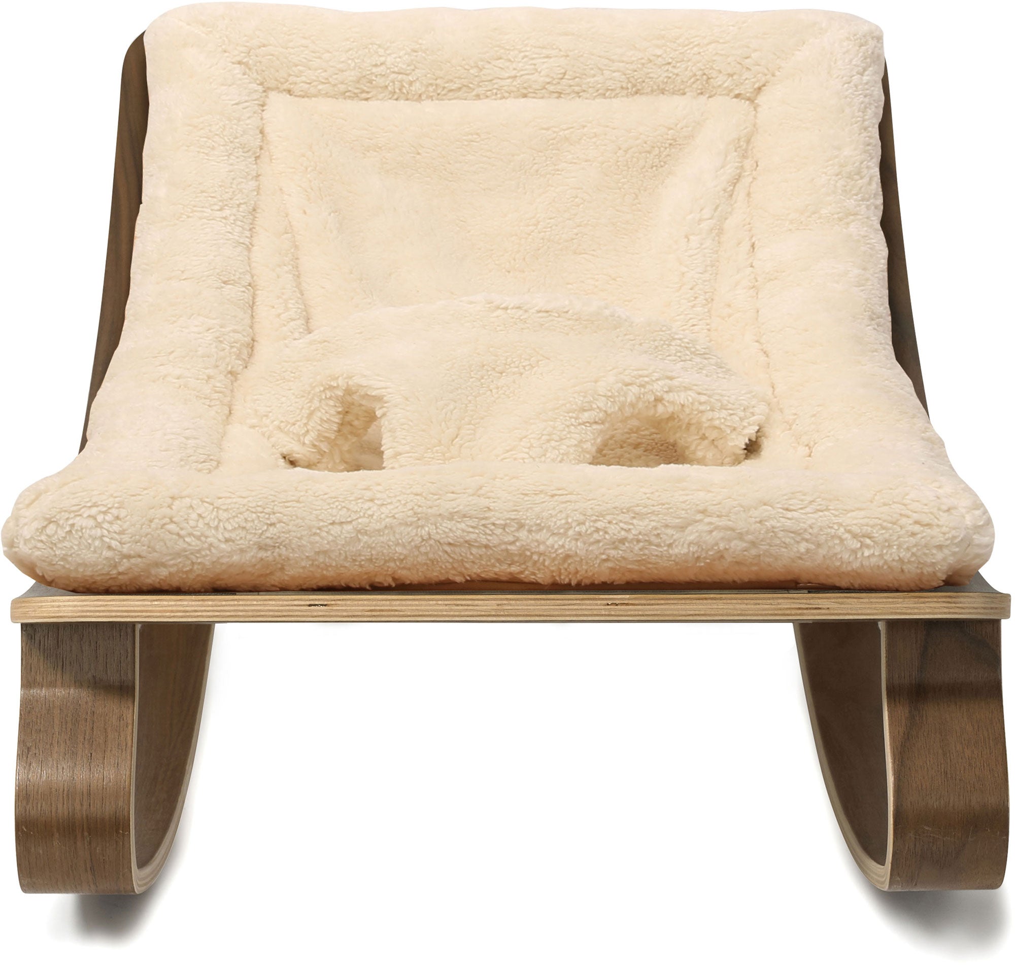 Levo Baby Rocker Fur Milk - Walnut - Charlie Crane