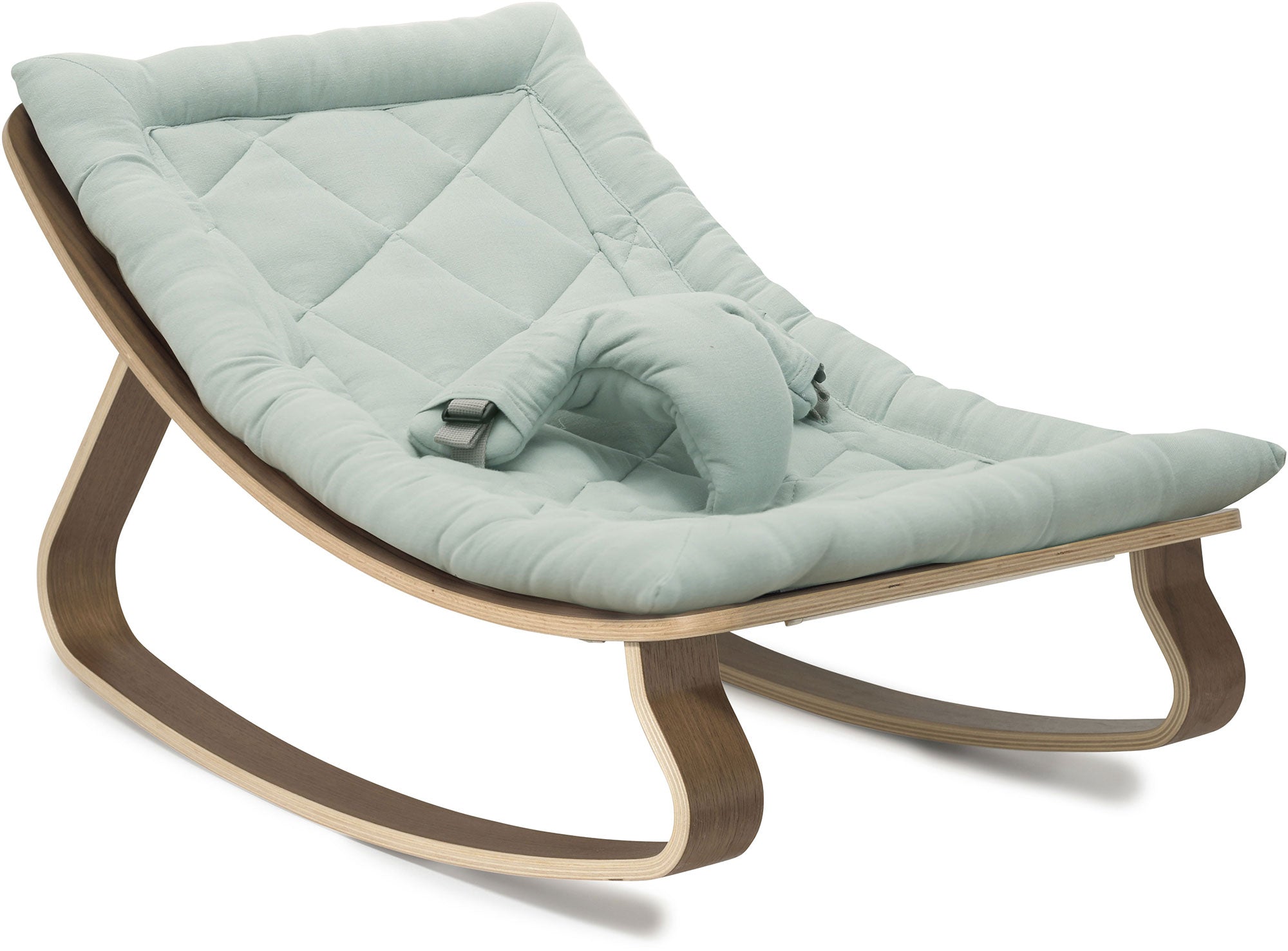 Levo Baby Rocker Organic Farrow Grey - Walnut - Charlie Crane