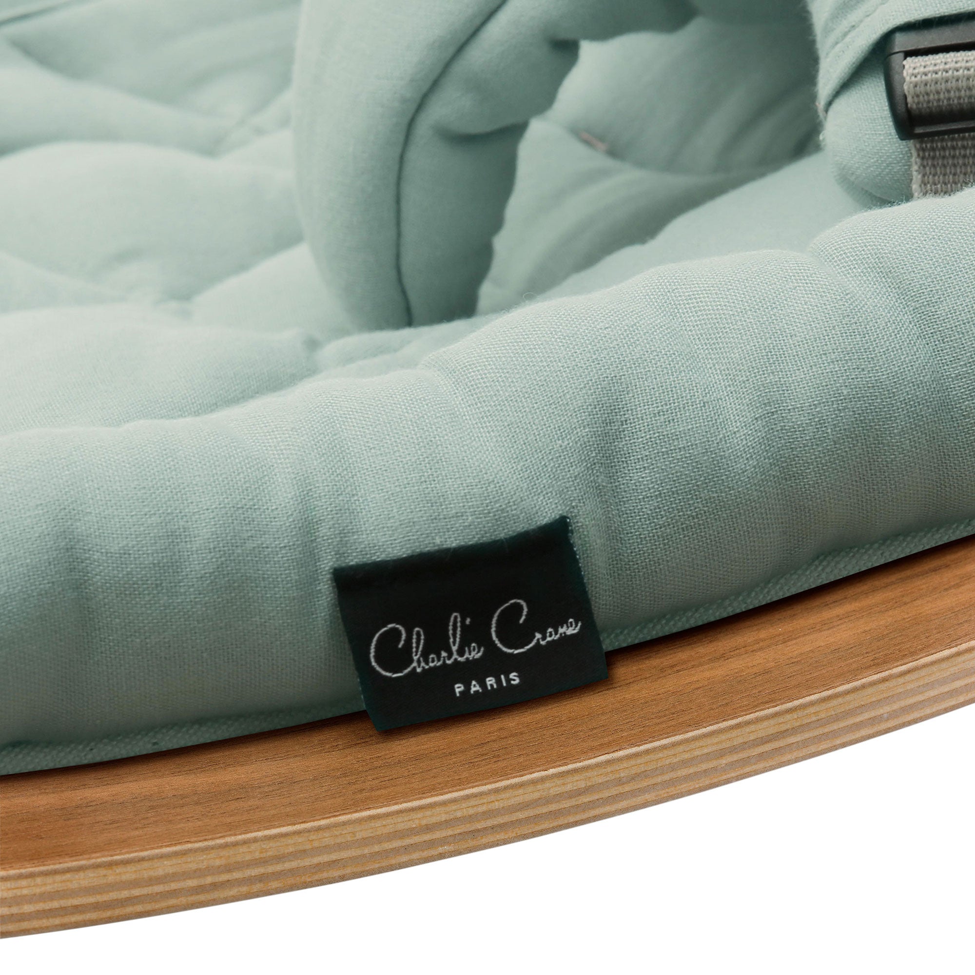 Levo Baby Rocker Organic Farrow Grey - Walnut - Charlie Crane