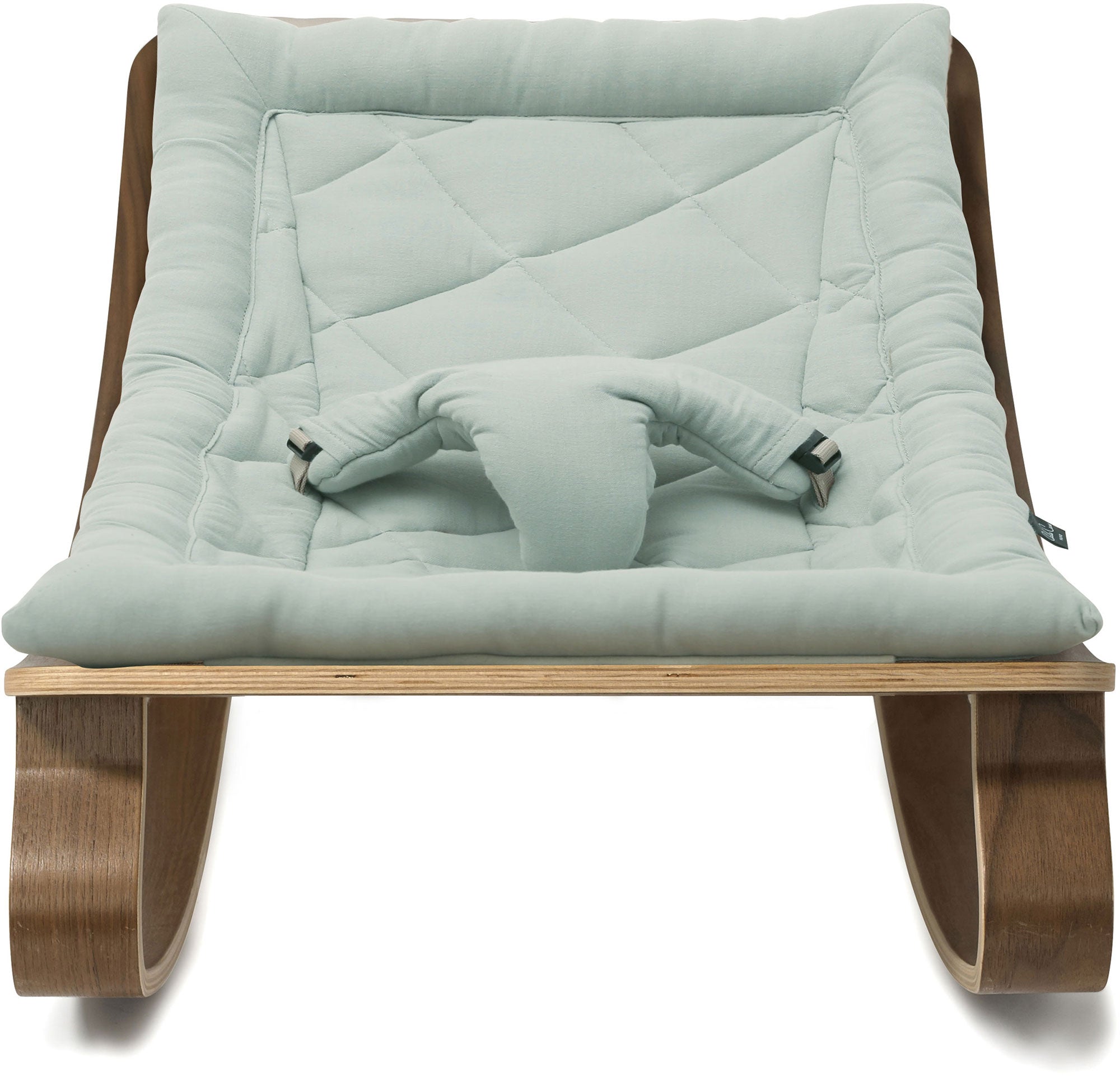 Levo Baby Rocker Organic Farrow Grey - Walnut - Charlie Crane